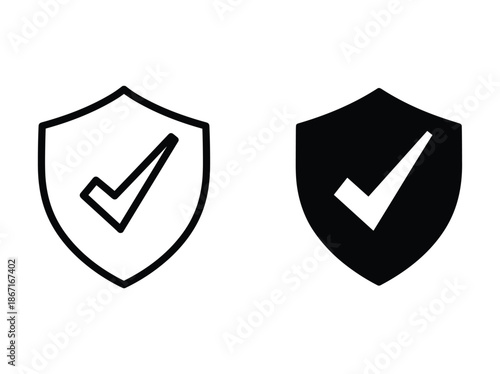 Shield icon with checkmark symbolizing security and approval