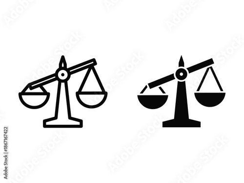 Balance scale icon illustration
