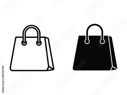 Simple handbag icon set