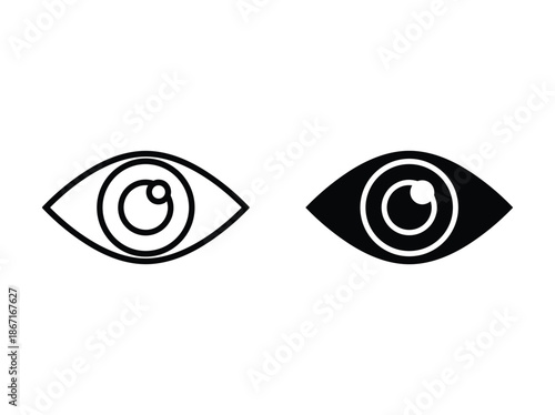 Pair of eyes with different pupils