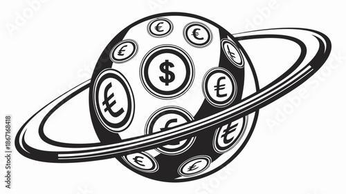 Global currency exchange concept with dollar and euro symbols