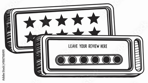 Rating and review cards for customer feedback