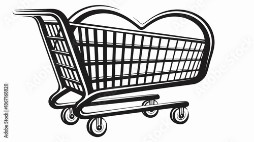 Modern shopping cart icon for business and e-commerce use