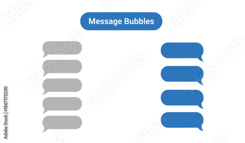 Blue and gray message bubbles for communication