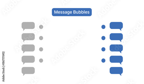 Blue and gray message bubbles for chat and communication