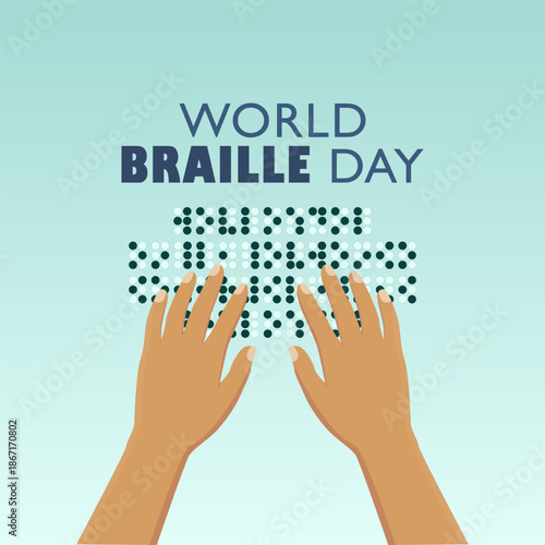 Vector graphic of World Braille Day for World Braille Day celebration.