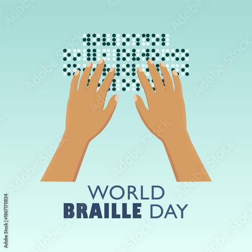 Vector graphic of World Braille Day for World Braille Day celebration.