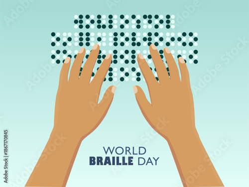 Vector graphic of World Braille Day for World Braille Day celebration.