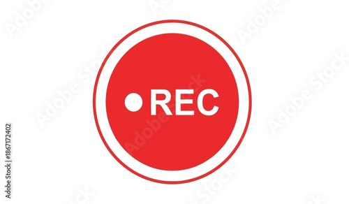Red circle with white rec text and dot