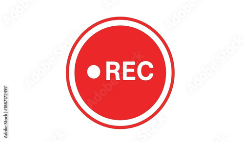 Red circle with white rec text inside