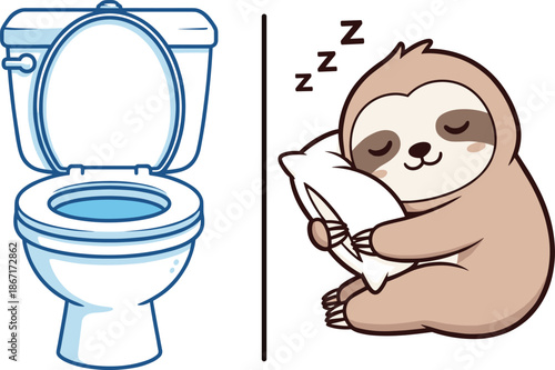 Cute Sleeping Sloth and Toilet Bowl Illustration SetCute Sleeping Sloth and Toilet Bowl Illustration SetCute Sleeping Sloth and Toilet Bowl Illustration SetCute Sleeping Sloth and Toilet Bowl Illustra