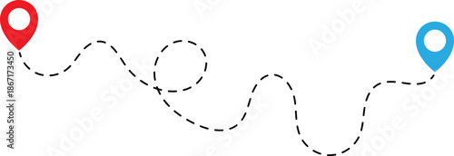 Wavy path with start and end locations