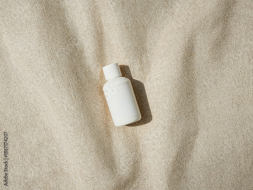 Sustainable Beauty Packaging Mockup on Textured Linen with Natural Light