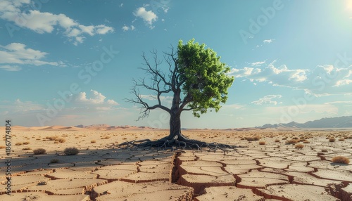 Calm lakeside environment with solitary tree and soft clouds high resolution picture