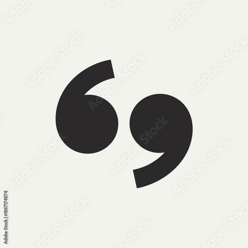 Black quotation marks on a light background, symbolizing communication and expression. Ideal for designs related to speech, writing, or media.