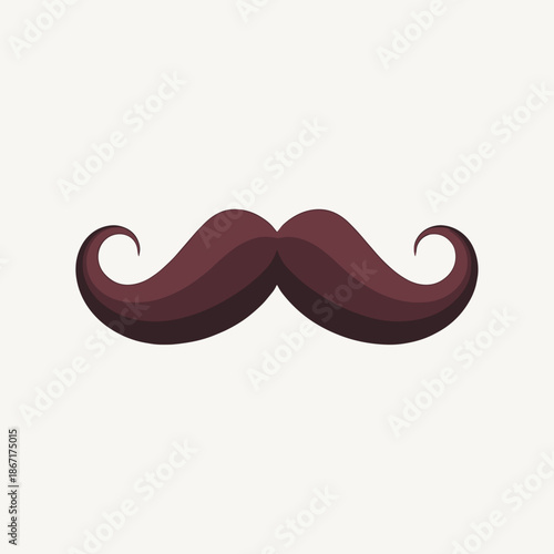Stylized illustration of a vintage mustache, showcasing its elegant curves and design, suitable for various graphic projects or themed promotions.