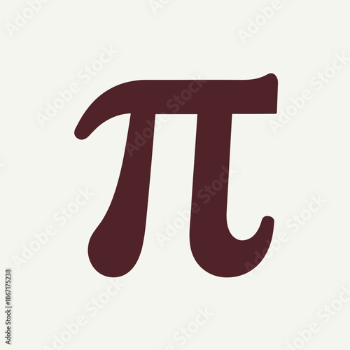 Pi symbol displayed on a light background, representing the mathematical constant for calculations involving circles. Ideal for scientific diagrams, educational materials,