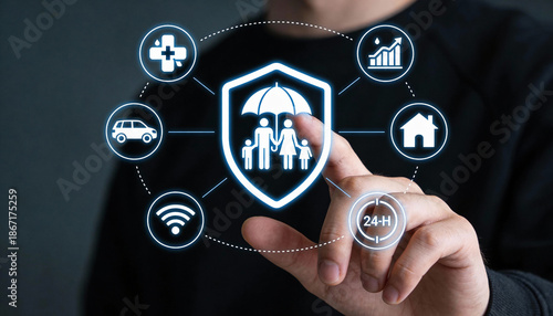 Insurance technology solutions family protection strategies digital environment interactive display modern approach