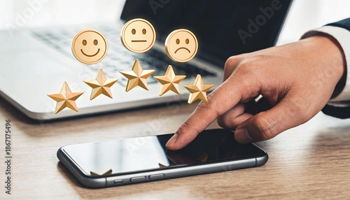 User experience feedback digital technology content creation office environment close-up view enhancing customer engagement