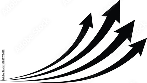 Abstract upward arrows symbolizing growth, progress, success, and positive trend direction for business, finance, strategy, and future development concepts