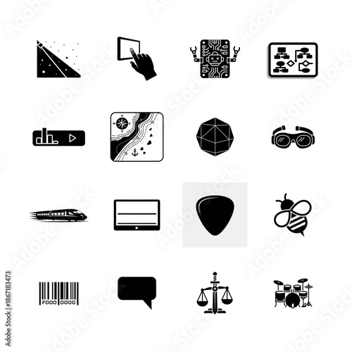 Modern Linear Business Icon Set for Corporate Strategy and Office Management