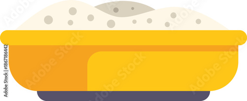 Yellow sandbox with sand for children playing on playground