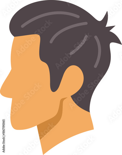 Side view of male head representing concepts such as identity, profile picture, and anonymity