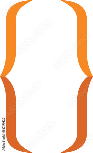Orange curly brackets creating an empty space, representing programming, coding, and software development