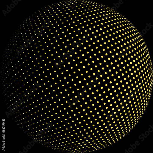 Abstract Dotted Sphere Background, 3D Dot Globe Digital Design, Futuristic Particle Sphere Texture, Technology Dots Ball Background, Modern Abstract 3D Dot Pattern, Digital Halftone Sphere Background