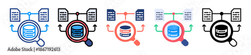 Data Classification Icon Sheet Multiple Style Collection 