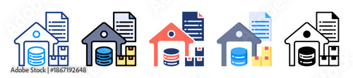 Data Inventory Icon Sheet Multiple Style Collection 