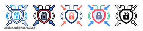 Cyber Resilience Icon Sheet Multiple Style Collection 