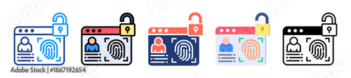 User Authentication Icon Sheet Multiple Style Collection 