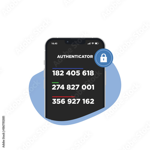 2-step authentication, two steps Verification SMS code password concept. Smartphone with special 2FA software for Secure and reliable access. Vector Illustration