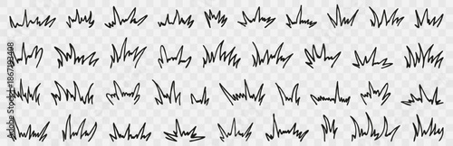 Hand drawn scribble underline elements collection in black. Set of sketch strokes marks highlights and abstract accents