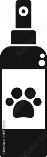 Pet spray bottle featuring a paw print icon for animal care and hygiene