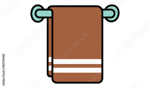 Brown torah scroll with white stripes on a plain background