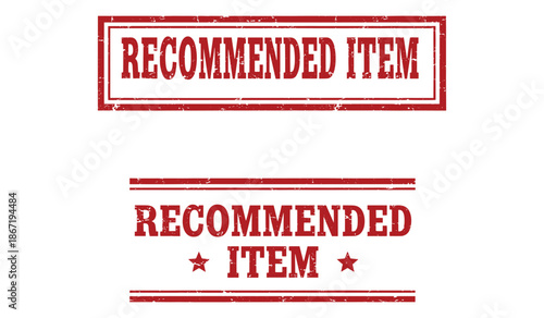 Recommended item labels with red text and borders
