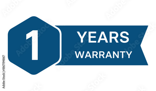 One year warranty guarantee logo or badge for products and services