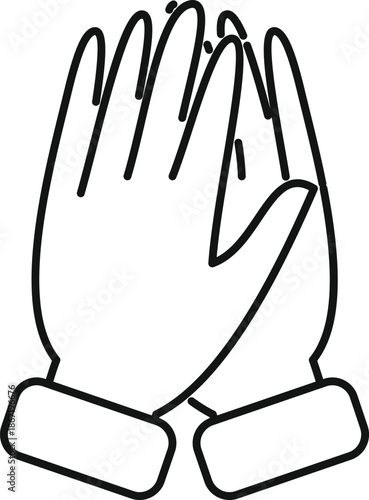 Hands forming a prayer gesture, symbolizing religion, worship, and devotion