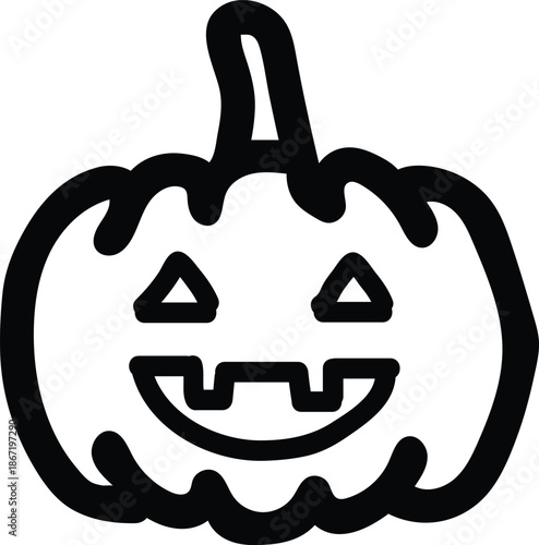 Halloween icon set. Containing pumpkin, ghost, vampire, mummy, Frankenstein, spider, skull, bone, bat, cat, witch, cemetery, candy and more. Editable line icons. Vector illustration.