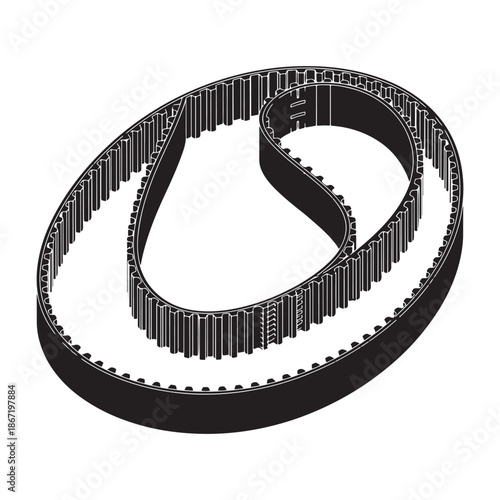 Black Toothed Timing Belt for Mechanical Power Transmission