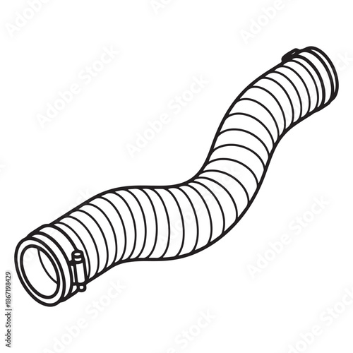 Flexible Ribbed Automotive Hose with Clamps