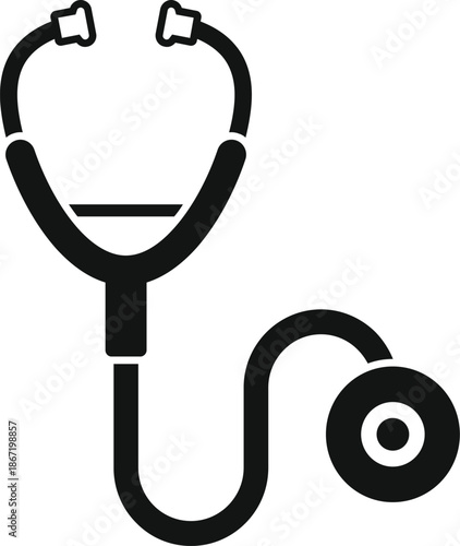 Stethoscope graphic providing a symbol for medical professions and diagnostic services