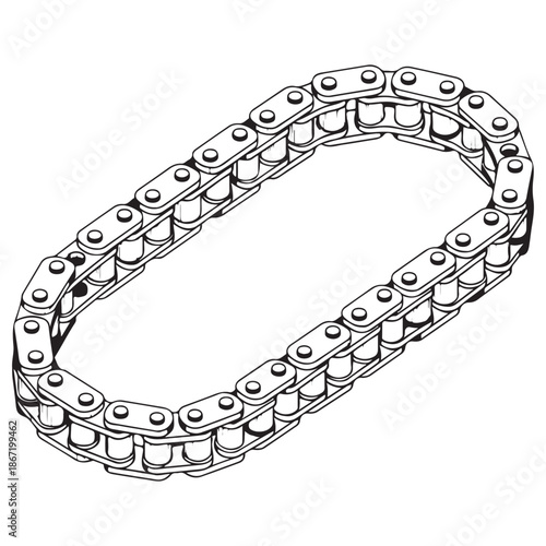 Mechanical Engineering Graphic Precision Metal Drive Linkage Silhouette for Industrial Design