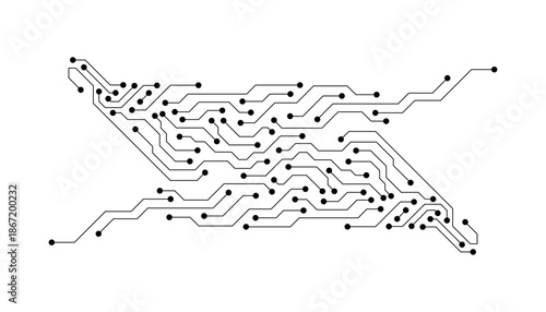 Geometric background and high tech circuit board connection system