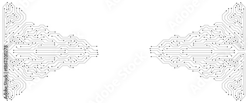 Circuit board technology background. Electronic motherboard. High tech technology geometric