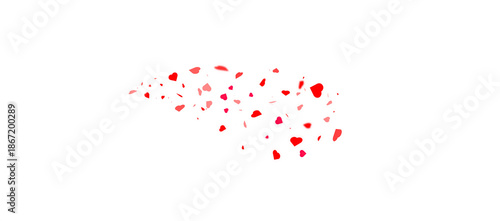 PNG red heart shaped confetti  PNG Love Hearts isolated. Flying Hearts PNG