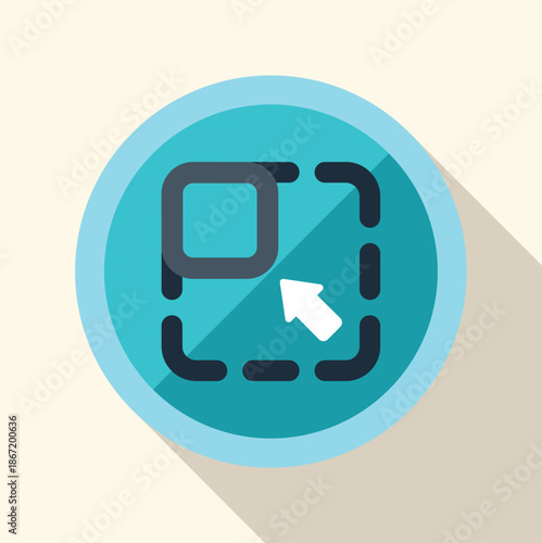 Digital square icon representing a resize or scale action on a user interface