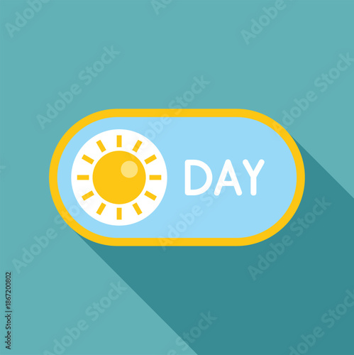 Interface element showing a sun icon and day text for light theme selection
